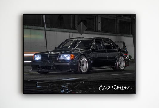 Mercedes 190e Silk poster