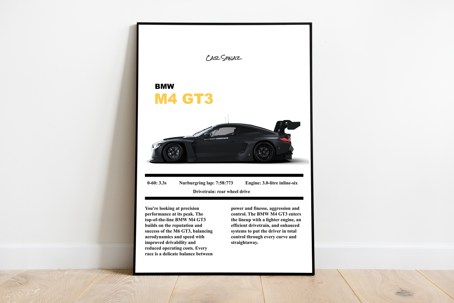 BMW M4 GT3 Silk poster