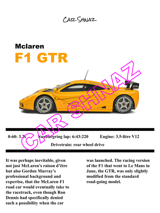 Mclaren F1 GTR Digital poster