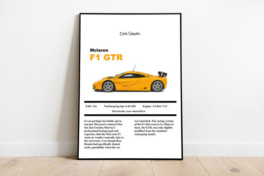 Mclaren F1 GTR Silk poster